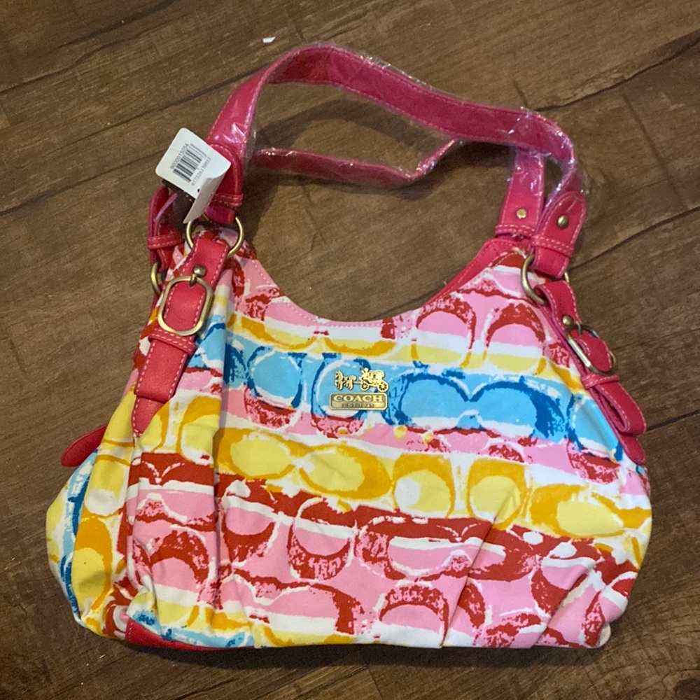 Coach Multicolored Fabric Purse NWT